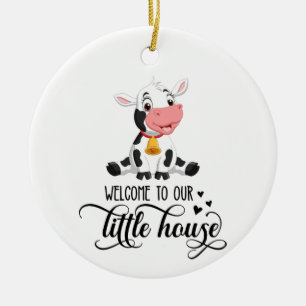 Baby Koe Welkom bij ons thuis Keramisch Ornament