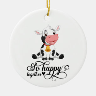 Baby Koe zo fijn bij elkaar Keramisch Ornament