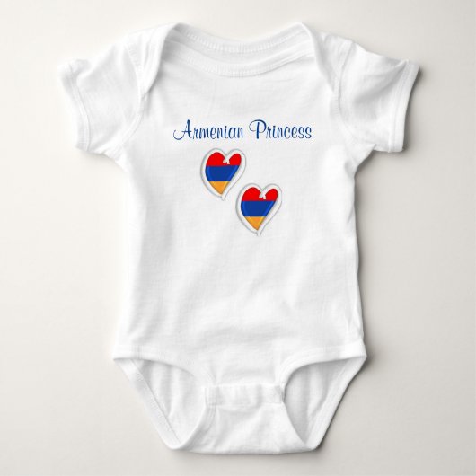 Baby | koetswerkpak | Armeense prinses | Hart Romper (Voorkant)