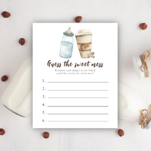 Baby koffie baby shower Raad de zoete puinhoop spe