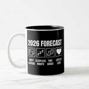 Baby Komt Binnenkort 2026 Voorspelling Funny Baby Tweekleurige Koffiemok