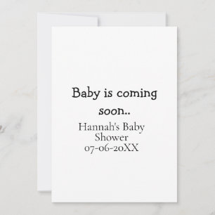 Baby komt binnenkort baby shower naam datum typema kaart