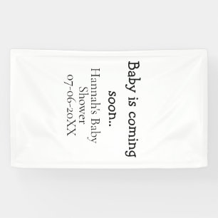 Baby komt binnenkort baby shower naam datum typema spandoek