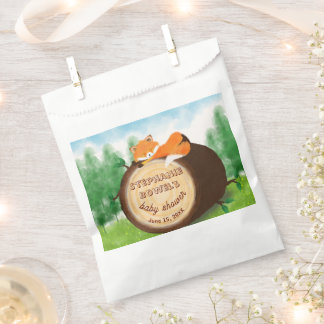 Baby komt Woodland Baby Vos Baby Shower Bedankzakje