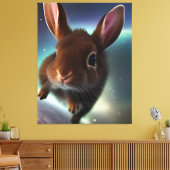 Baby konijn die in de druk van het ruimtecanvas lo canvas afdruk (Insitu (Woonkamer))