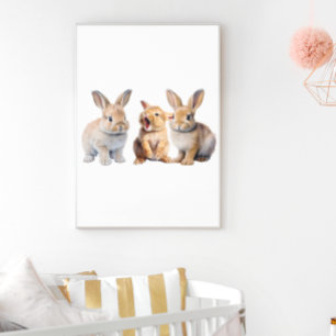Baby Konijn Konijnen Nursery Poster