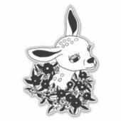 baby konijnenhert bloemen sticker (Voorkant)