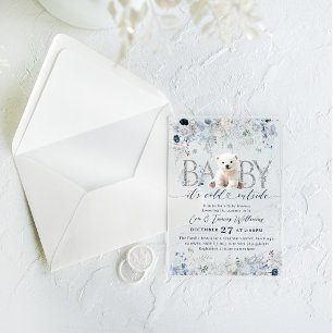 Baby koud buiten Floral & Beer Baby Boy Shower Acryl Uitnodigingen