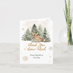 Baby koud buiten Rustic Deer Winter Baby shower Bedankkaart