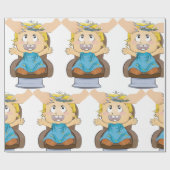 Baby krijgt kapsel Grappige Kinder kapperszaak Cadeaupapier (Vlak)