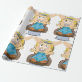 Baby krijgt kapsel Grappige Kinder kapperszaak Cadeaupapier (Uitgerold)