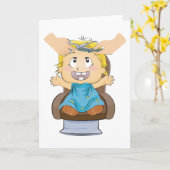 Baby krijgt kapsel Grappige Kinder kapperszaak Kaart (Gele Bloem)