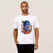 Baby Krishna met fluit – Peace Vibes | Levendig 3D T-shirt (Voorkant volledig)