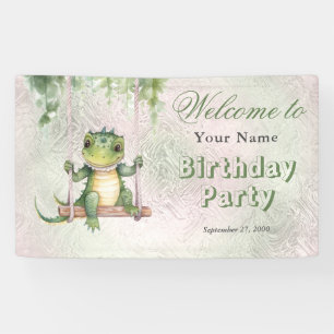 Baby Krokodil Verjaardag Welkom Spandoek