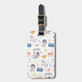 Baby Krypto & Superman Pattern Bagagelabel (Voorkant verticaal)