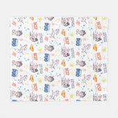 Baby Krypto & Superman Pattern Fleece Deken (Voorkant (Horizontaal))