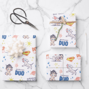 Baby Krypto & Superman Pattern Inpakpapier Vel