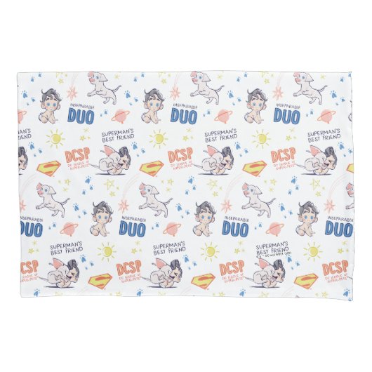 Baby Krypto & Superman Pattern Kussensloop (Voorkant)
