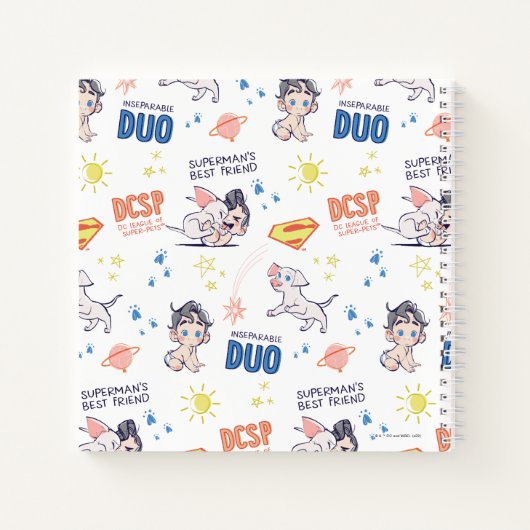 Baby Krypto & Superman Pattern Notitieboek (Achterkant)