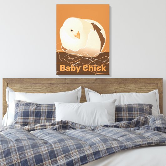 Baby Kuiken Uitbroeden Oranje Keuken Canvas Afdruk (Insitu (Slaapkamer))