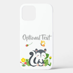 Baby kunk, vlinder en bloemen iPhone 12 hoesje