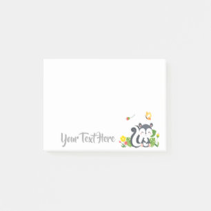 Baby kunk, vlinder en bloemen post-it® notes