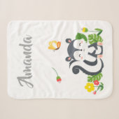 Baby kunk, vlinder en bloemen sherpa deken (Voorkant (horizontaal))