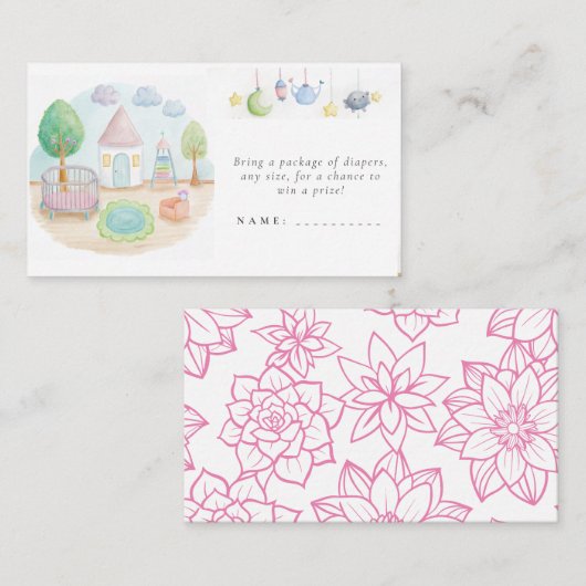 Baby kwekerij etherische Schattigee pastel Baby sh Informatiekaartje (Voorkant / Achterkant)