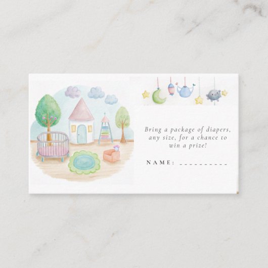 Baby kwekerij etherische Schattigee pastel Baby sh Informatiekaartje (Voorkant)