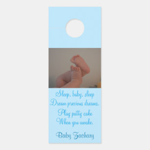 Baby kwekerij foto blauwe deur hangers