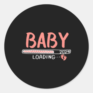 Baby laden 2024 Een ogenblik geduld Ronde Sticker