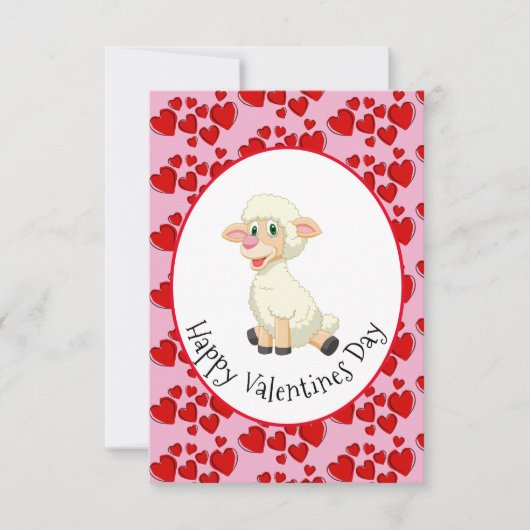 Baby Lamb And Hearts Carte de Saint-Valentin pour (Devant)