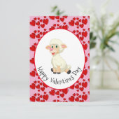 Baby Lamb And Hearts Carte de Saint-Valentin pour (Debout devant)