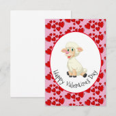 Baby Lamb And Hearts Carte de Saint-Valentin pour (Devant / Derrière)