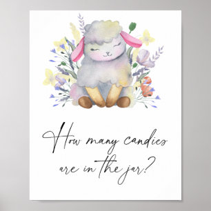 Baby Lamb - Raad hoeveel snoepjes Poster