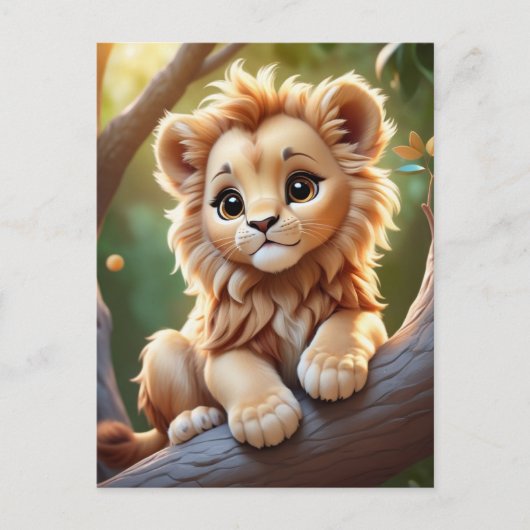 Baby Leeuw in het Oerwoud, Postcrossing Briefkaart (Voorkant)