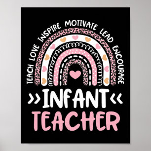 Baby Leraar Leuke Tie Dye Regenboog Hart Kinderopv Poster