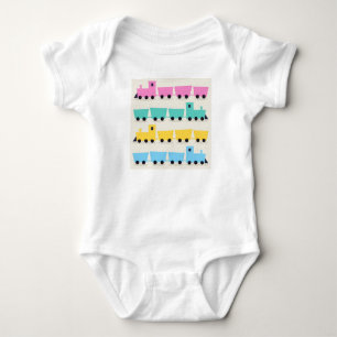 Baby lichaam met trein: Originele kunst Romper