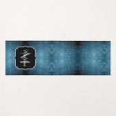 Baby lichtblauwe faux glitter sparter Monogram Yogamat (Voorkant (horizontaal))