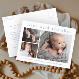 Baby Liefde en Bedankt Foto geboorteaankondiging Briefkaart
