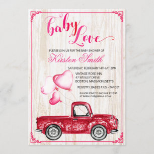 Baby Liefde Hartballonnen Baby shower Uitnodiging