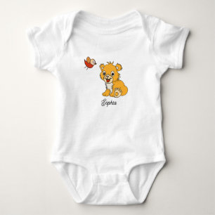Baby lijfkostuum kleine leeuw en vogel romper
