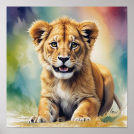 baby Lion-Buy Muurkunst & Schilderijen Poster