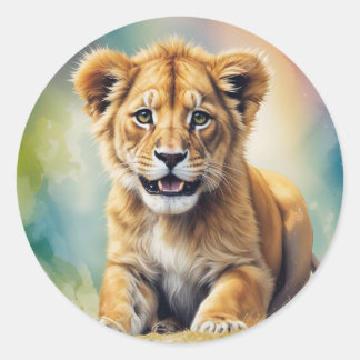 baby Lion-Buy Muurkunst & Schilderijen Ronde Sticker