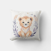 Baby Lion Cub Nursery Coussin Boho Conception - (Recto)