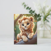 Baby Lion dans la jungle, Carte postale (Debout devant)