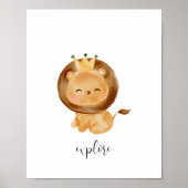 Baby Lion Explore Nursery Poster (Devant)