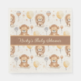 Baby Lion gepersonaliseerd Baby shower Servet