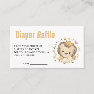 Baby Lion King Luier Raffle Ticket Informatiekaartje