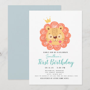 BABY LION King of the 1st Birthday Announement Aankondiging